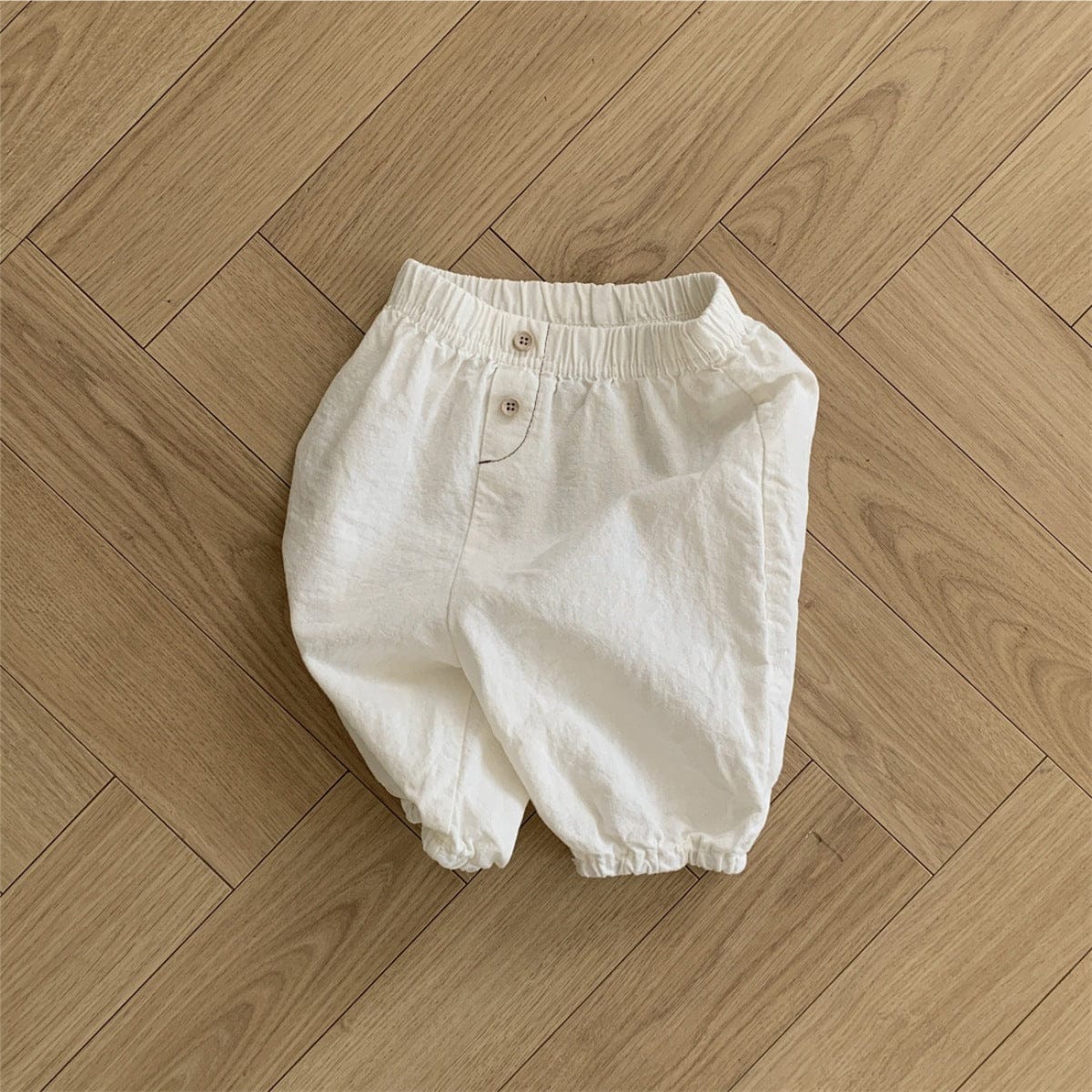 ロングパンツ・スウェットパンツ Creamy White / 73cm ベビーパンツ コットンリネンシンプルルーズクロップドパンツ【mh0009030】