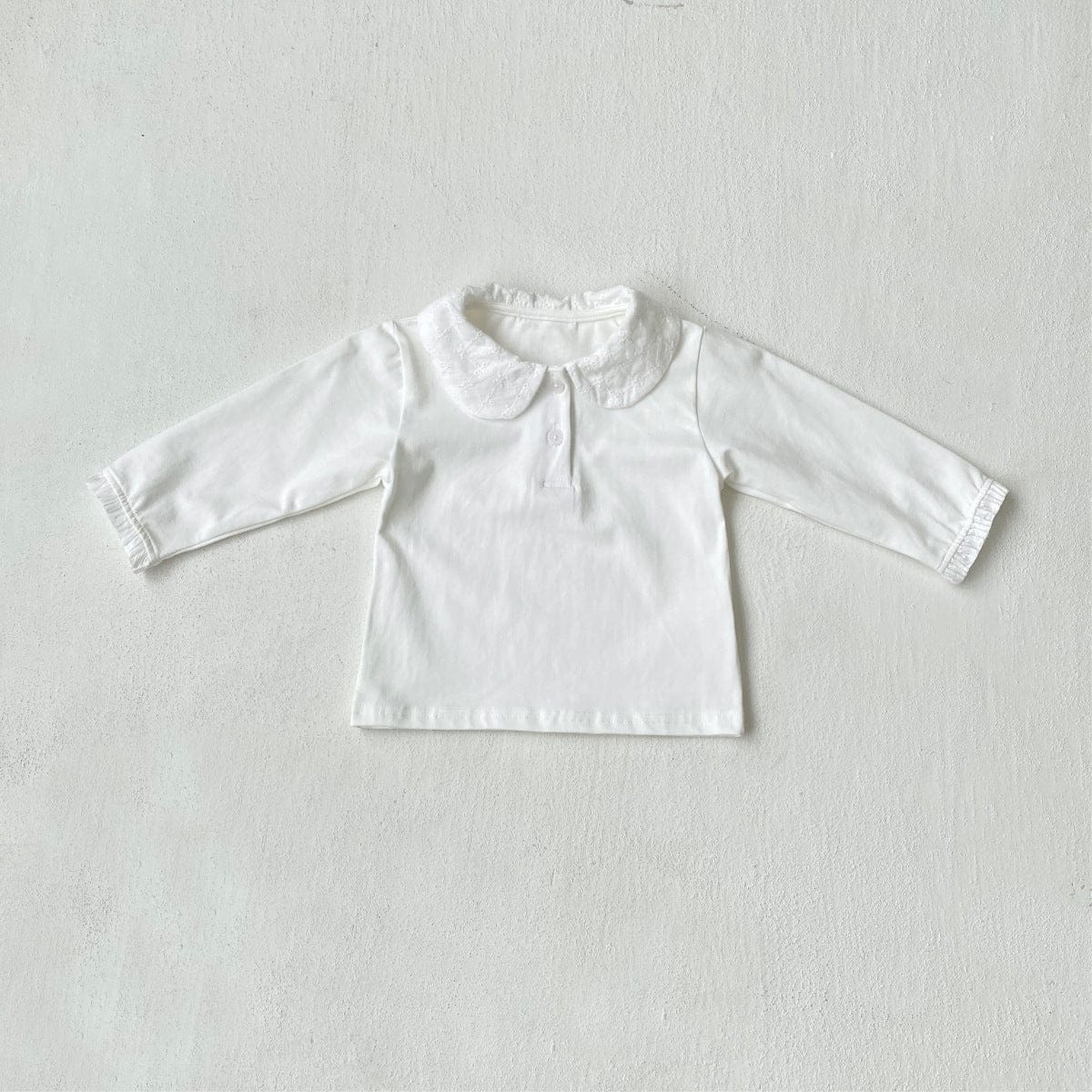 長袖シャツ・ブラウス Creamy White / 80cm 丸襟長袖Tシャツブラウス【mh0010614】