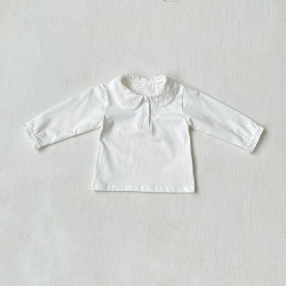 長袖シャツ・ブラウス Creamy White / 80cm 丸襟長袖Tシャツブラウス【mh0010614】