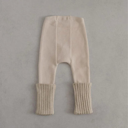 レギンスパンツ Dark apricot / 66cm 0-6m ベビーパンツ リブレッグウォーマードッキングレギンスパンツ【mh0007643】