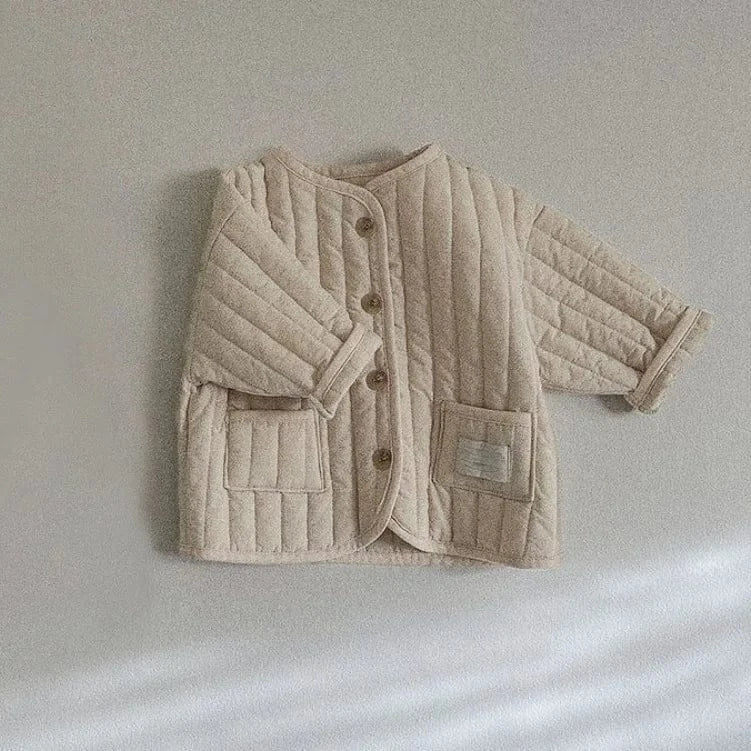 ショートコート・ジャケット・ジャンパー dark apricot / 73cm 9M ベビーアウター キルティングノーカラーシンプルブルゾンジャケット【mh-0008509】