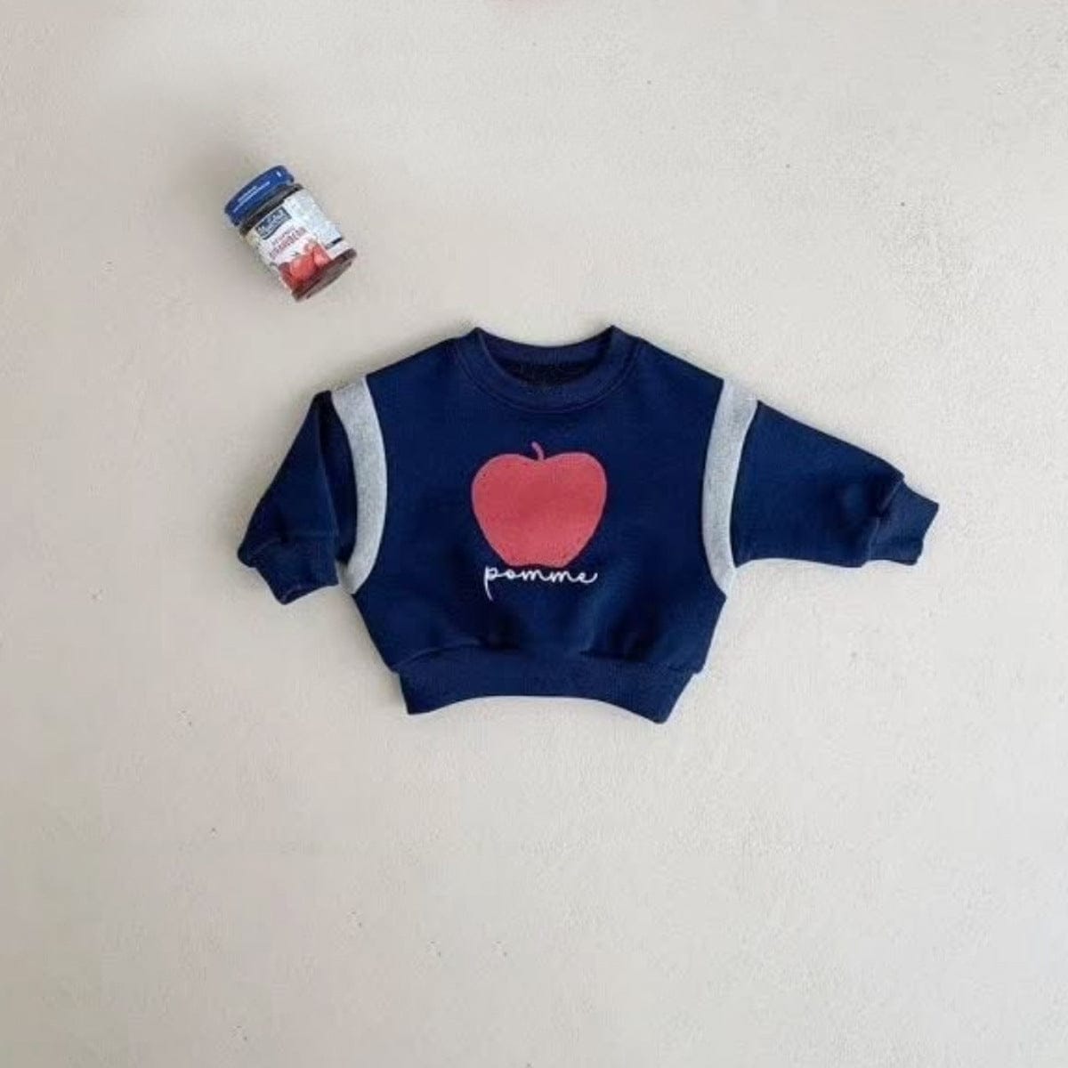 トレーナー・フーディ Dark Blue / 73cm りんごプリントパッチワークスウェットトレーナー【mh0011120】