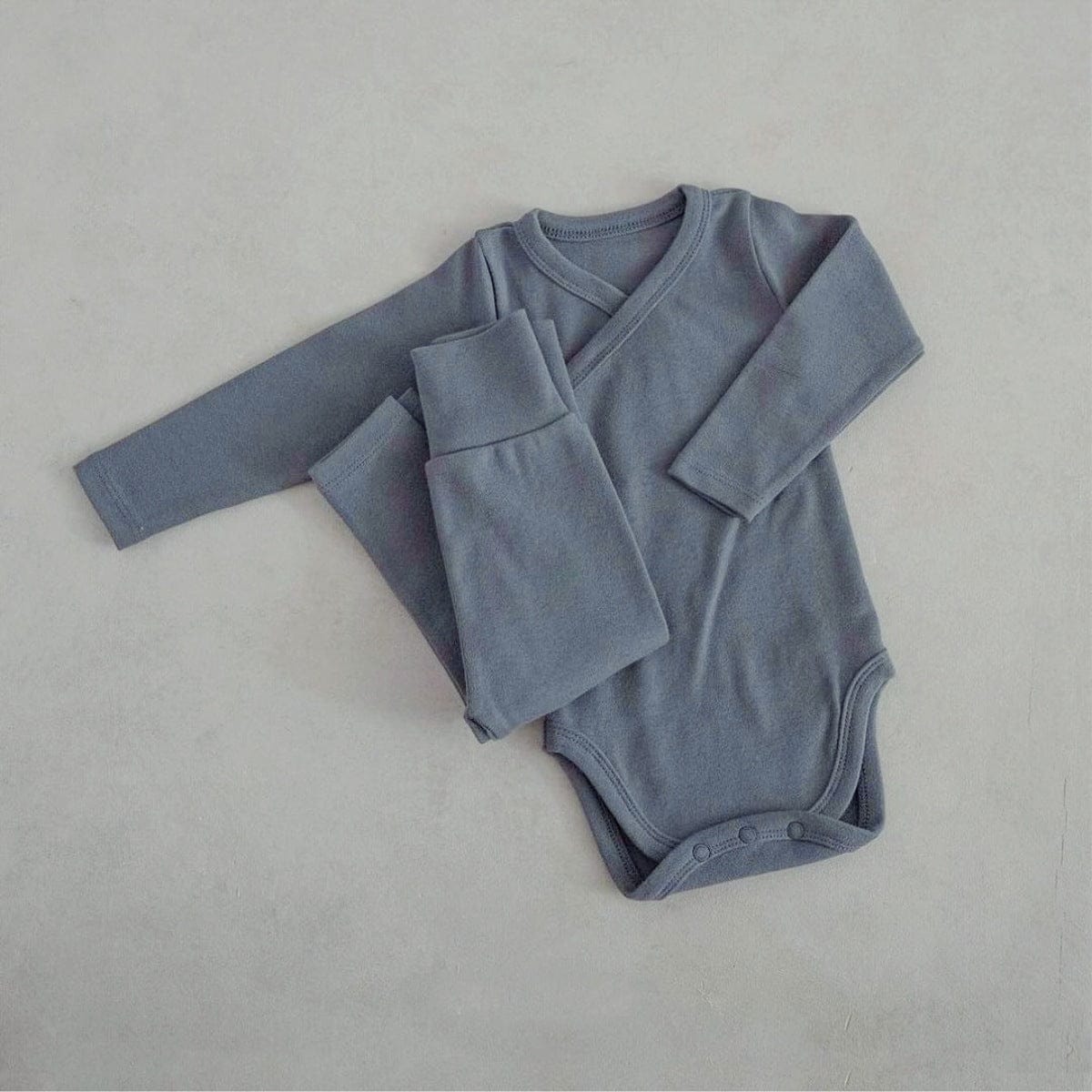 ロンパースセットアップ Dark blue suit / 66cm ベビーセットアップ 2点セット 長袖ボディスーツ+ロングパンツ 長袖パジャマセット【mh0009027】