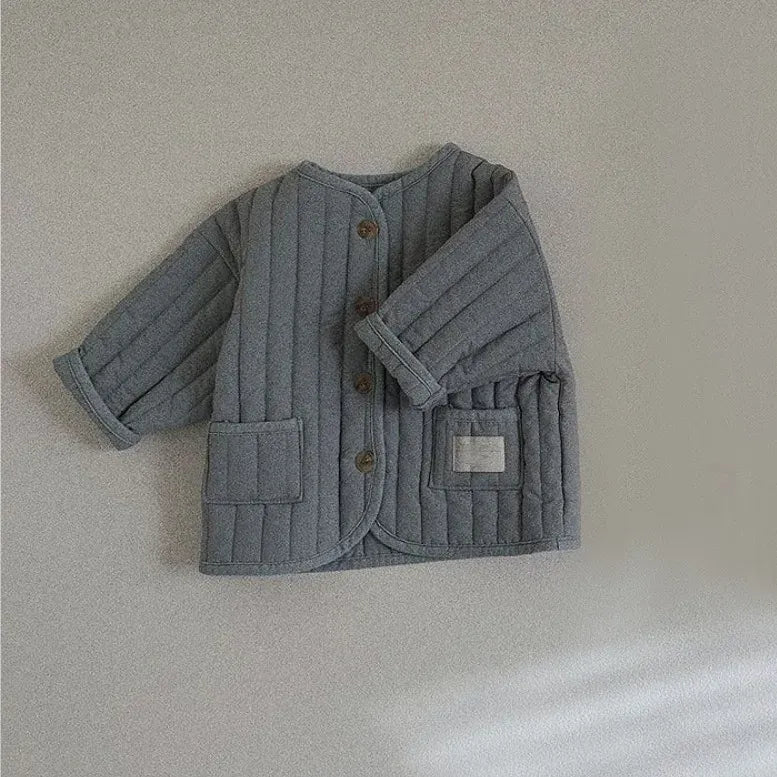 ショートコート・ジャケット・ジャンパー dark gray / 73cm 9M ベビーアウター キルティングノーカラーシンプルブルゾンジャケット【mh-0008509】
