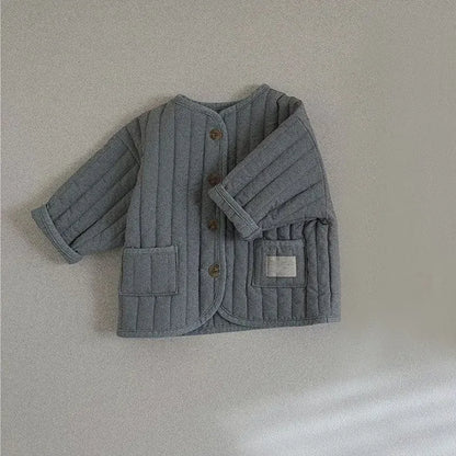 ショートコート・ジャケット・ジャンパー dark gray / 73cm 9M ベビーアウター キルティングノーカラーシンプルブルゾンジャケット【mh-0008509】