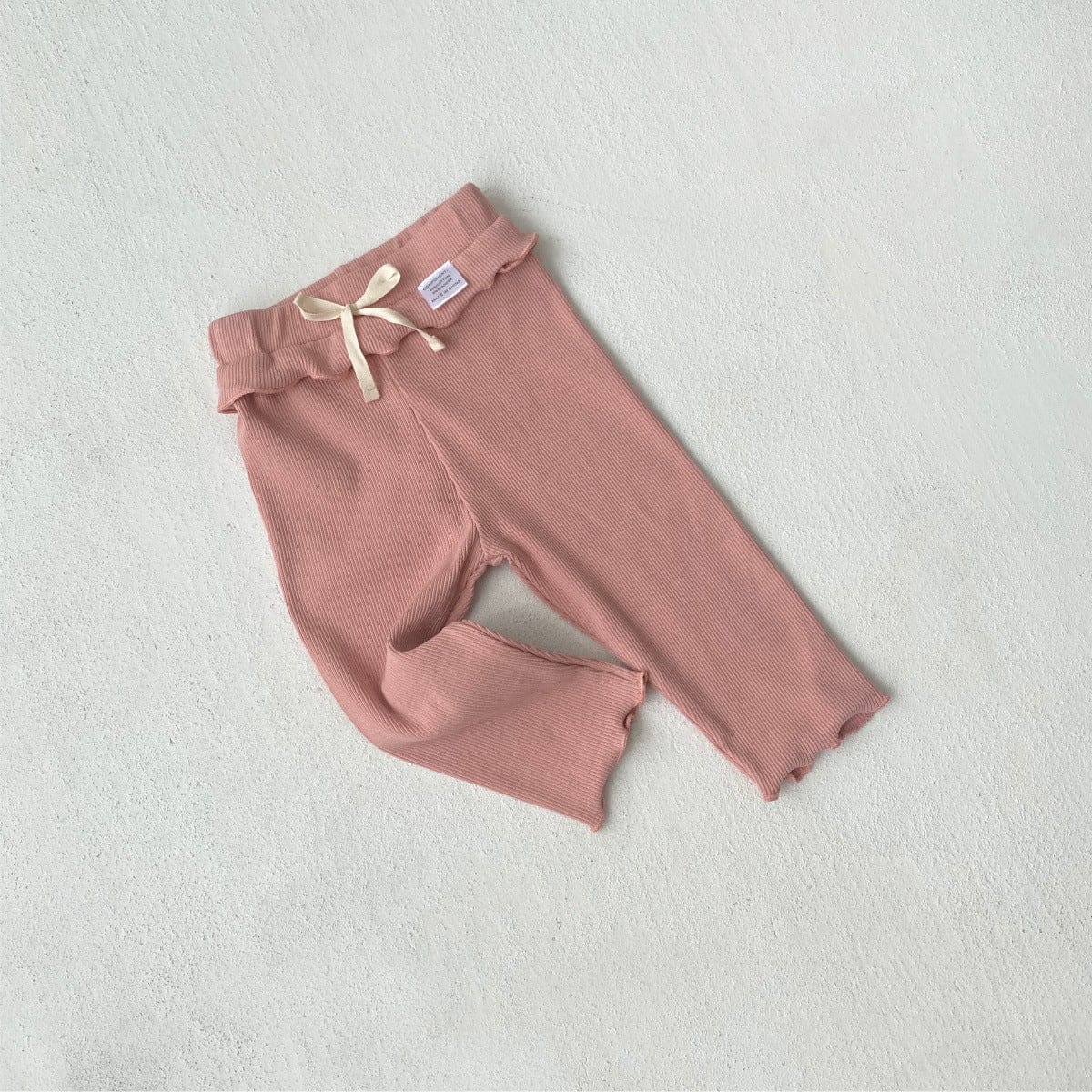 レギンスパンツ Dark Pink / 73cm メロウフリルウエストリブ長袖レギンスパンツ【mh0011138】