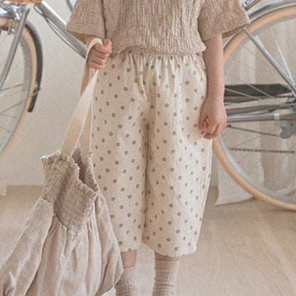 ロングパンツ・スウェットパンツ Dot / 73cm 無地/ストライプ/ドットカプリ丈イージーパンツ【mh0009854】