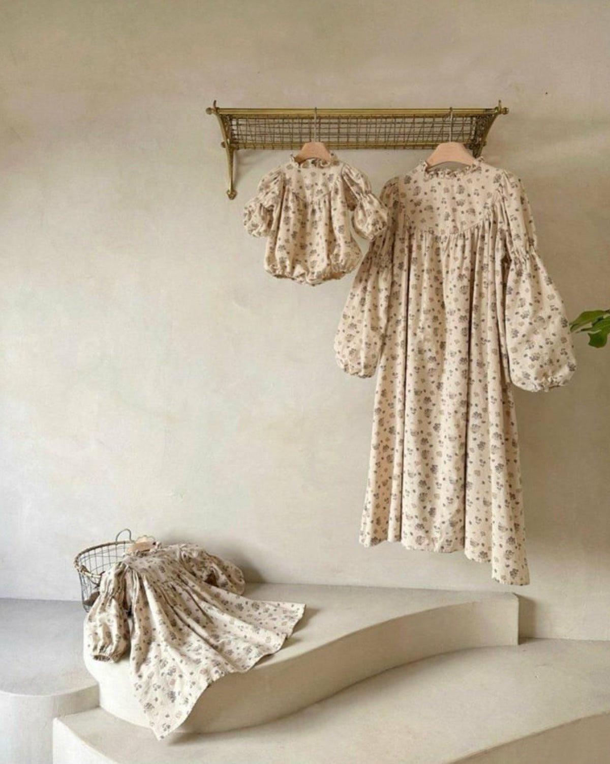 長袖ロンパース Floral Print Ruffle Collar Romper 小花柄プリント フリル ロンパース【mh0011851】