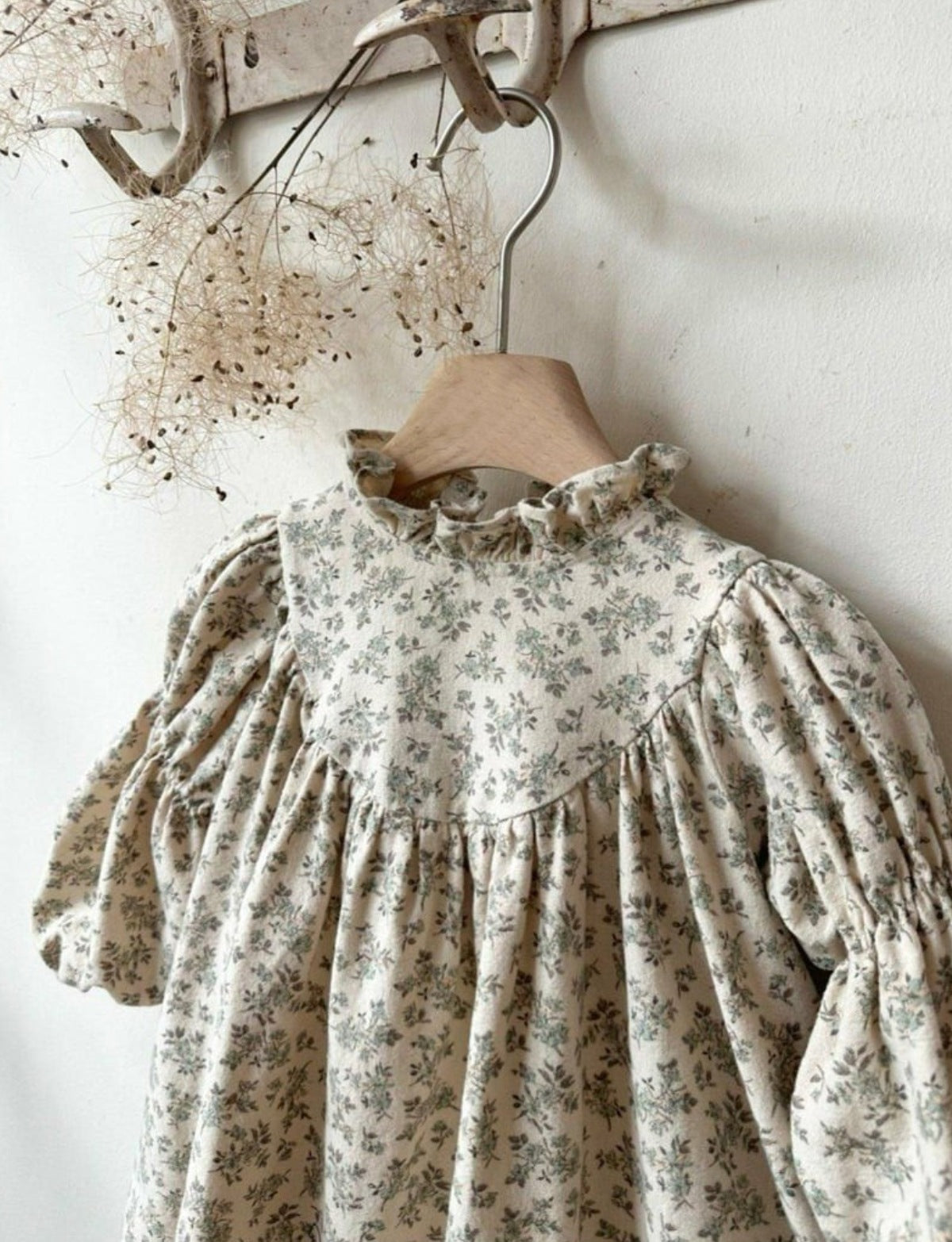 長袖ロンパース Floral Print Ruffle Collar Romper 小花柄プリント フリル ロンパース【mh0011851】