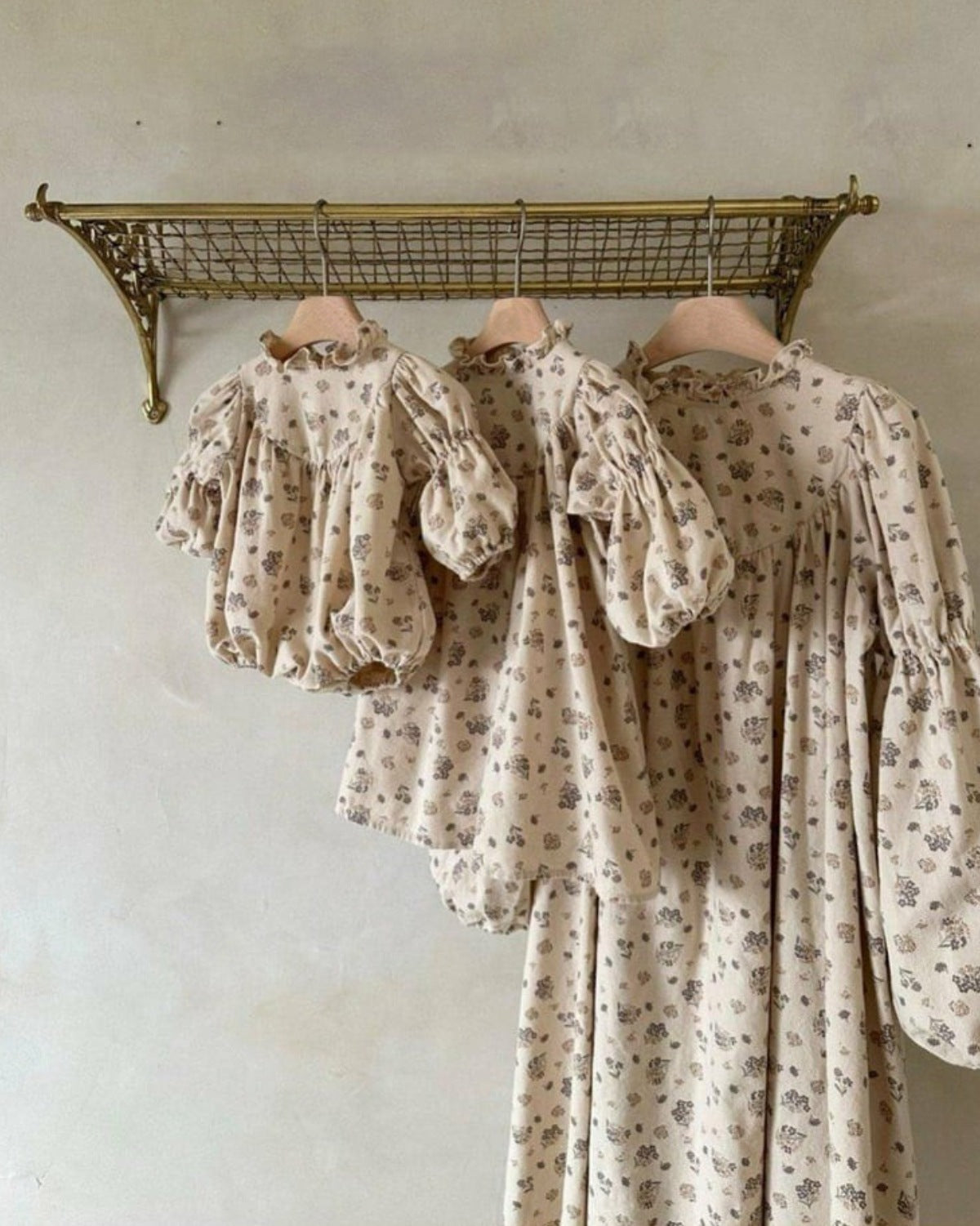 長袖ロンパース Floral Print Ruffle Collar Romper 小花柄プリント フリル ロンパース【mh0011851】