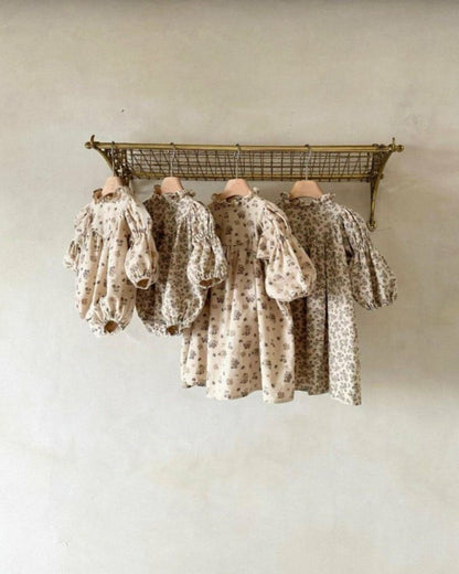 長袖ロンパース Floral Print Ruffle Collar Romper 小花柄プリント フリル ロンパース【mh0011851】