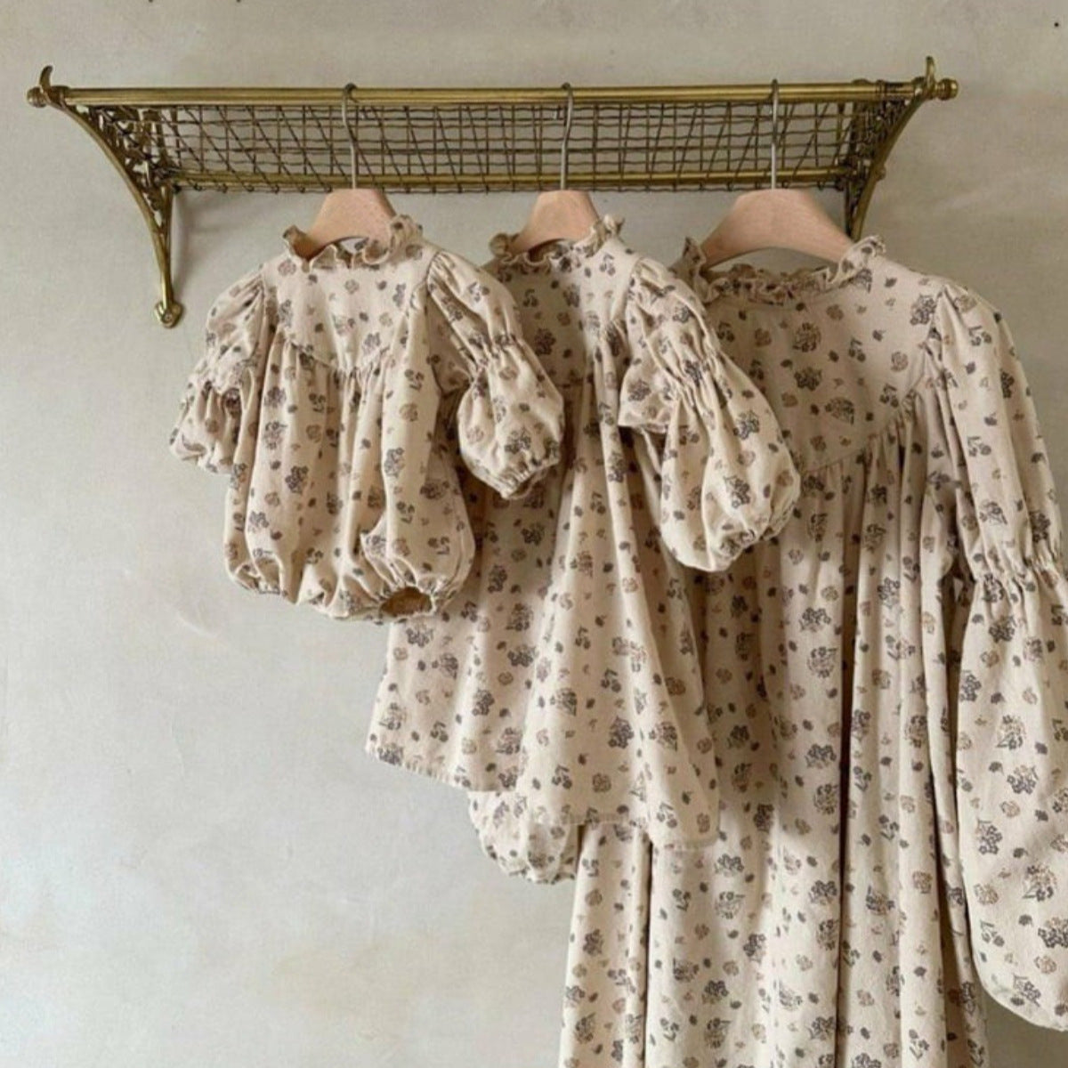 長袖ロンパース Floral Print Ruffle Collar Romper 小花柄プリント フリル ロンパース【mh0011851】