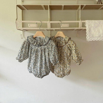 長袖ロンパース Floral Ruffle Romper 花柄 フリルロンパース【mh0012123】