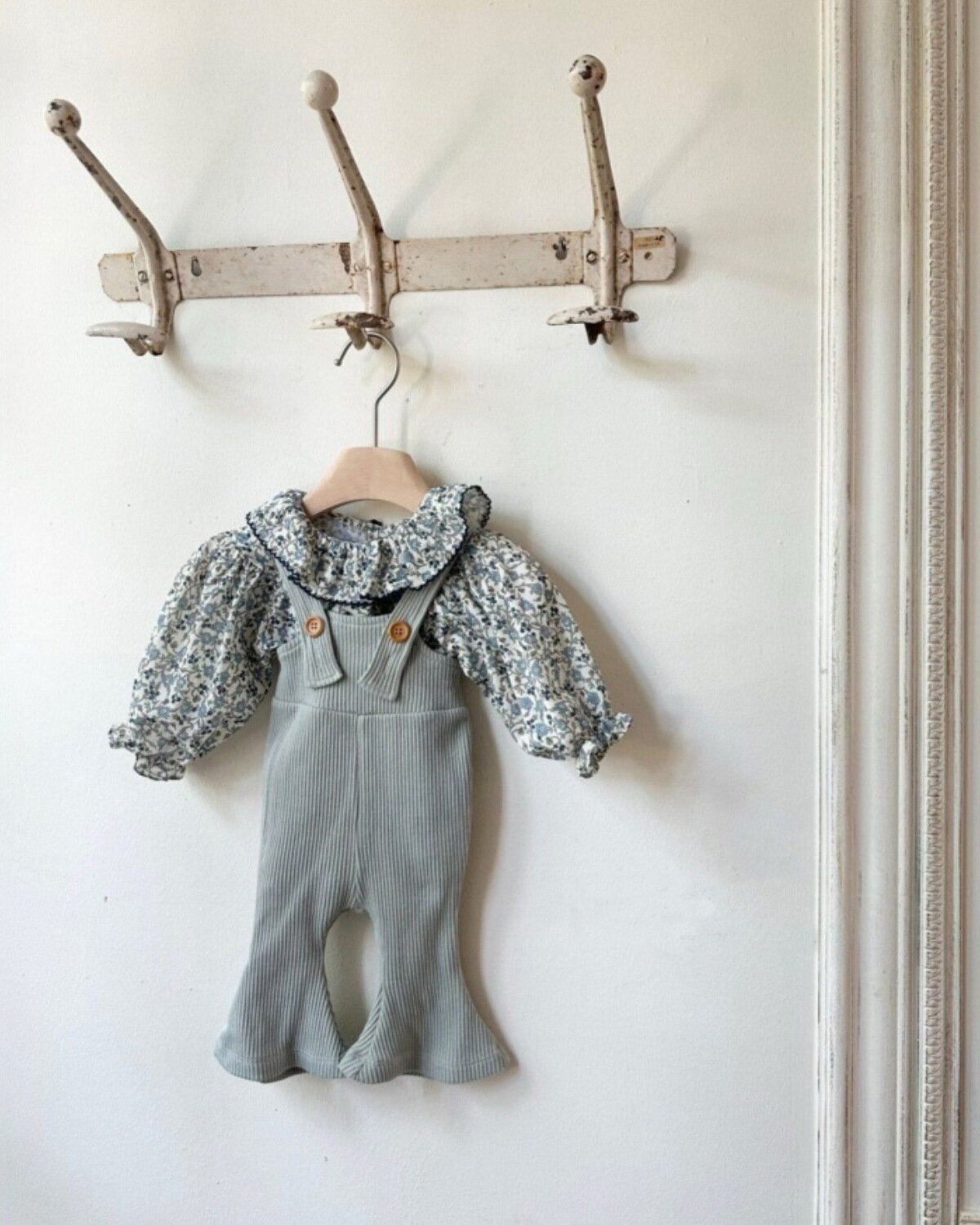 長袖ロンパース Floral Ruffle Romper 花柄 フリルロンパース【mh0012123】