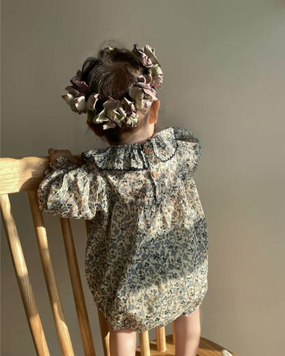 長袖ロンパース Floral Ruffle Romper 花柄 フリルロンパース【mh0012123】