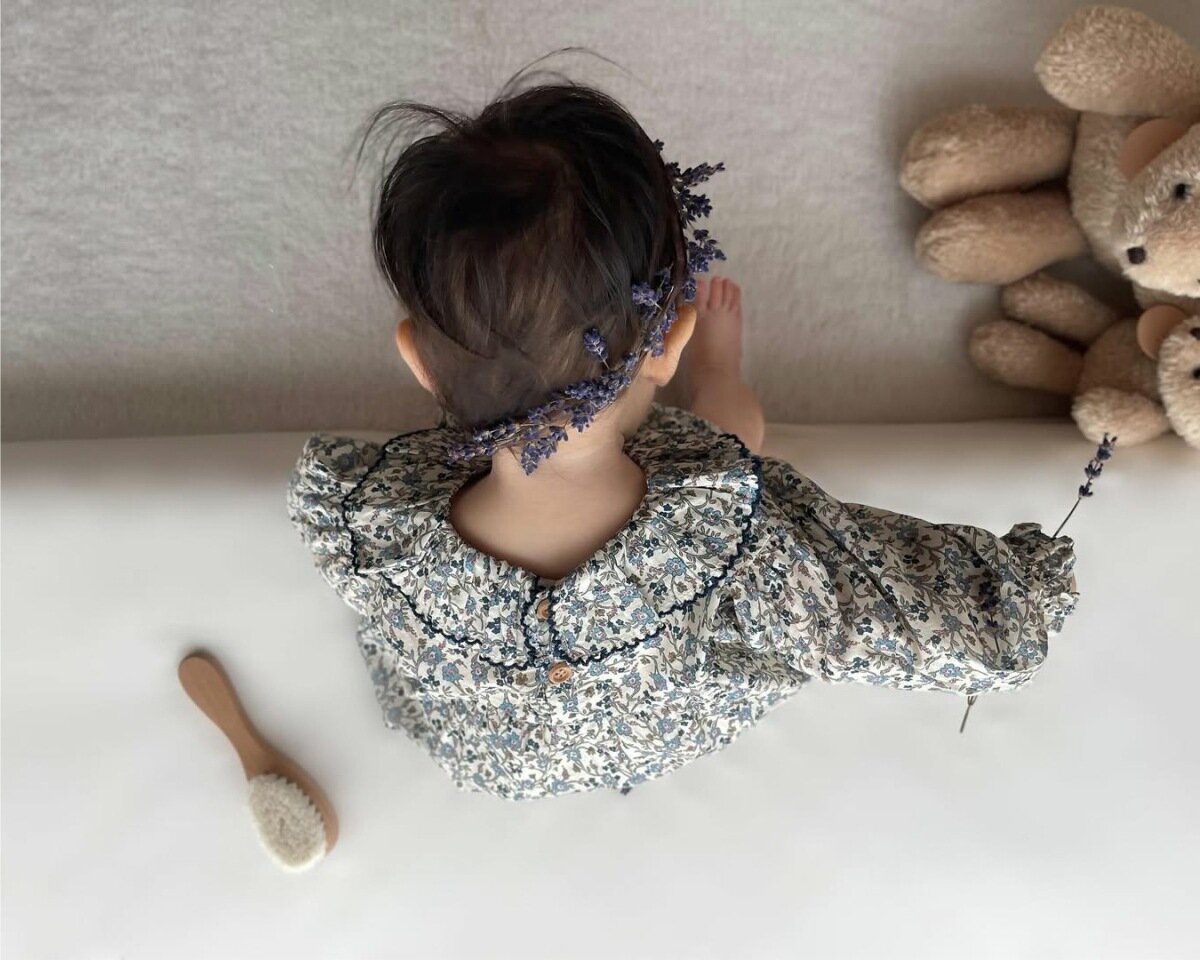 長袖ロンパース Floral Ruffle Romper 花柄 フリルロンパース【mh0012123】