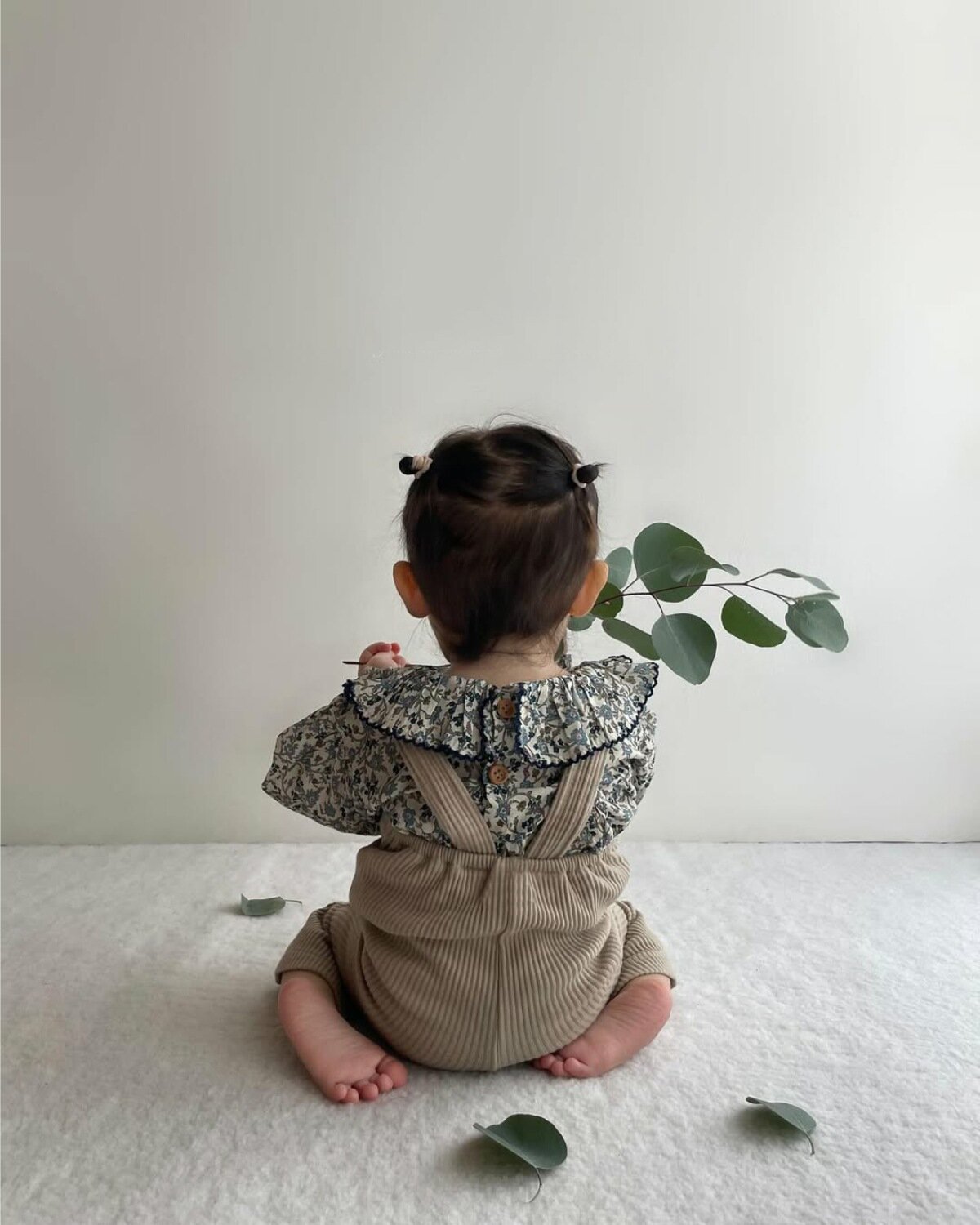 長袖ロンパース Floral Ruffle Romper 花柄 フリルロンパース【mh0012123】