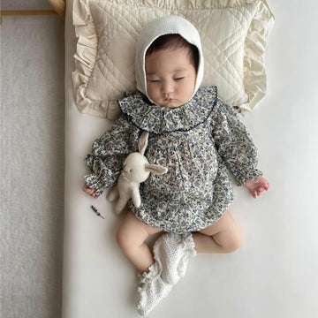 長袖ロンパース Floral Ruffle Romper 花柄 フリルロンパース【mh0012123】