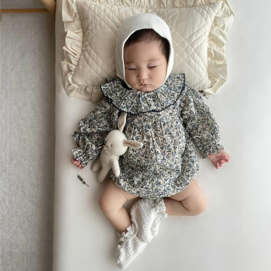 長袖ロンパース Floral Ruffle Romper 花柄 フリルロンパース【mh0012123】