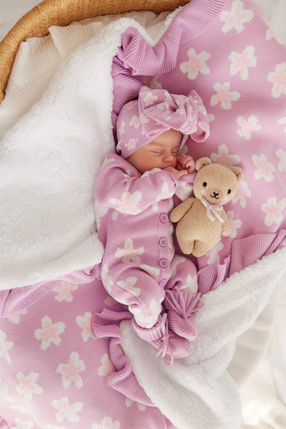 長袖ロンパース Flower Jacquard Knit Romper 花柄 ジャカードニット ロンパース【mh0011856】