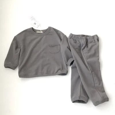 長袖セットアップ Gray / 24M 90cm キッズ セットアップ トップス パンツ スウェット【mh0000097】