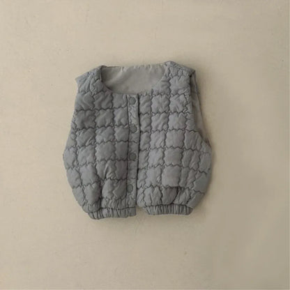 ベスト Gray / 73cm 9M ベビーベスト キルティング前あきベスト【mh-0008311】