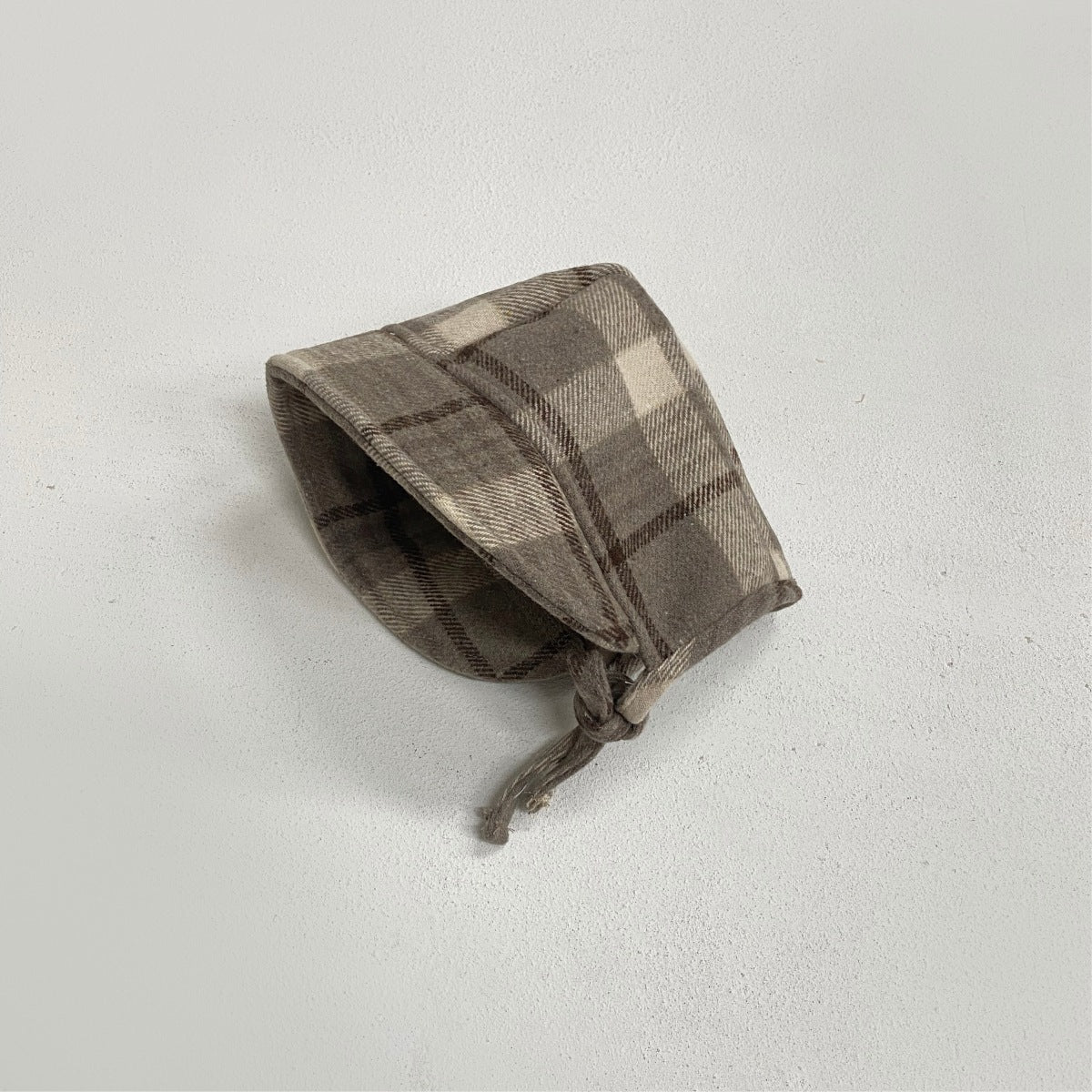 ノースリーブロンパース Gray Apricott Hat / One Size Tartan Plush Vest Romper Set タータンチェック 裏フリース ロンパース【mh0011852】