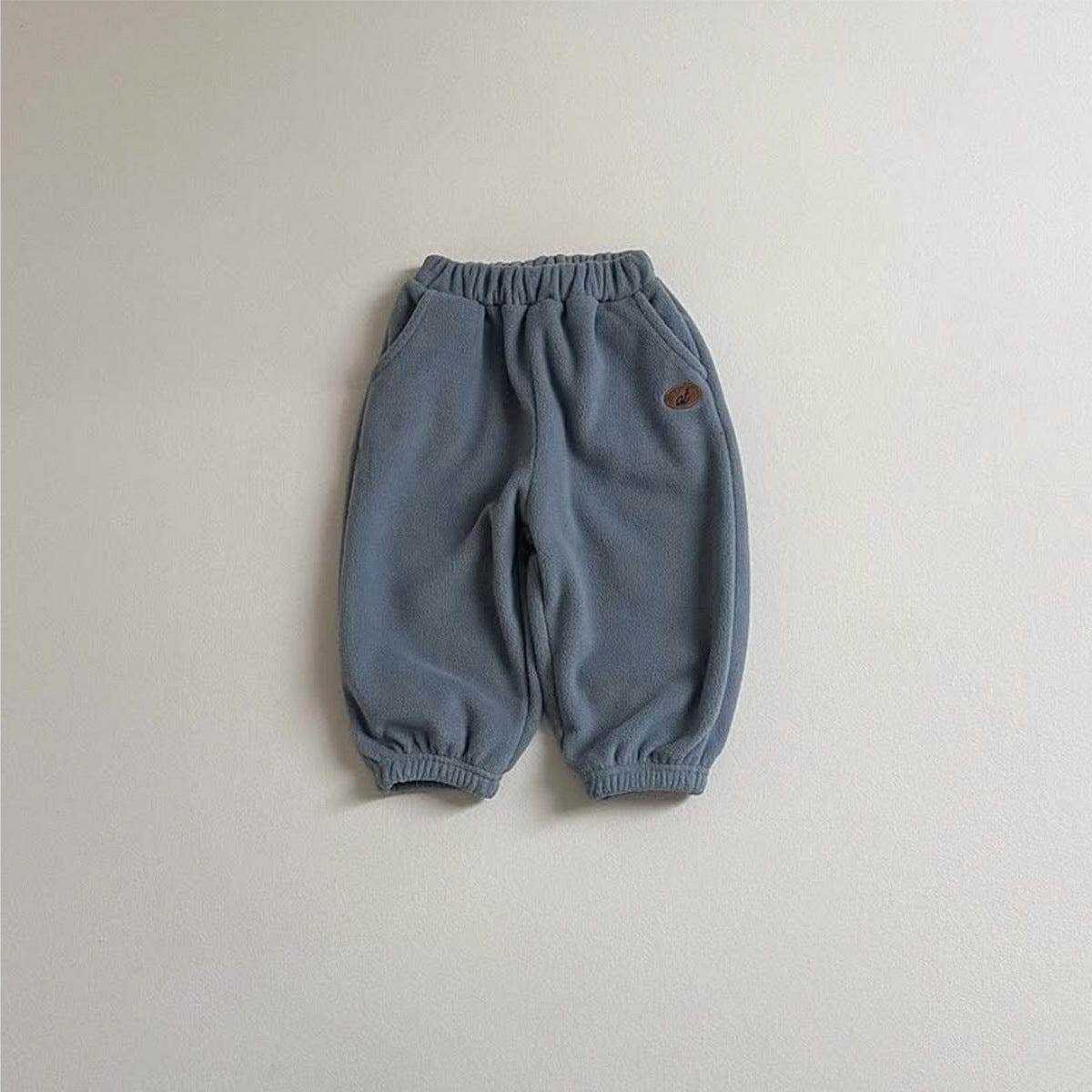 ロングパンツ・スウェットパンツ Gray Blue / 73cm ジョガーパンツ 裏起毛フリース素材 刺繍ワッペン ハーレム長ズボン【mh0011365】