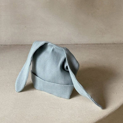 ロンパースセットアップ Gray Blue hat / One Size 長袖ベビー肌着ロンパース+足付きレギンスパンツ+うさ耳帽子セット【mh0010599】
