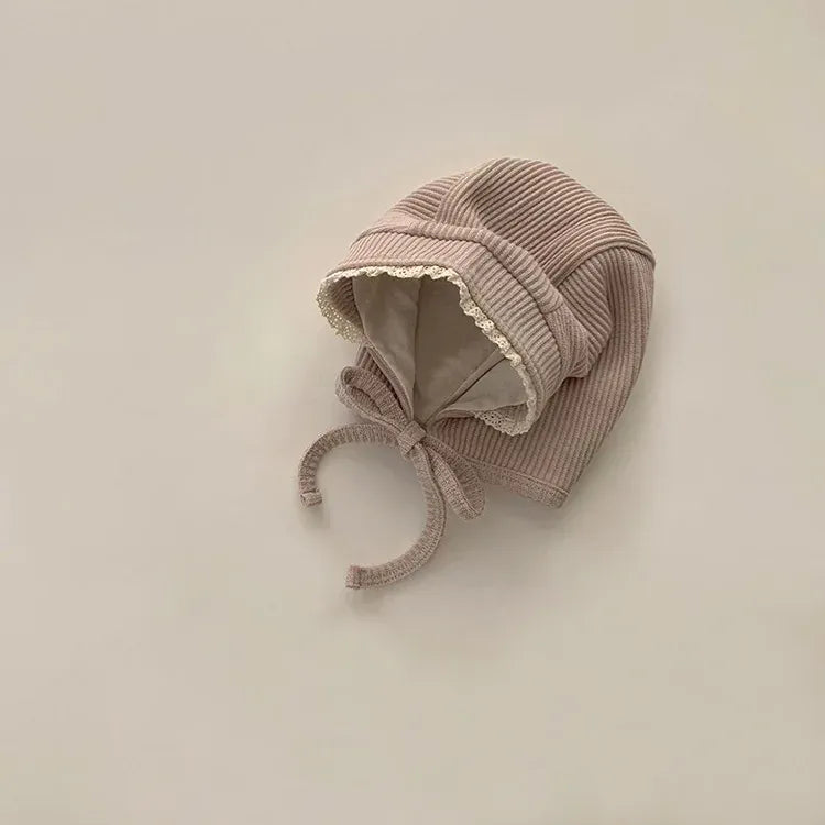 ベビー用帽子 gray khaki lace hat / One Size ベビー帽子 ヘアバンド ヘッドバンド リボン ボンネット【mh0004755】