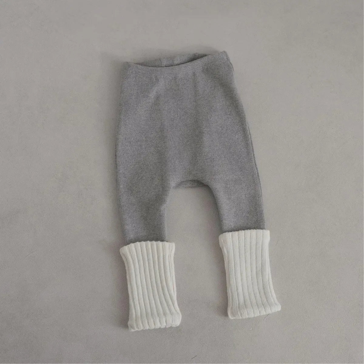 レギンスパンツ Grey / 66cm 0-6m ベビーパンツ リブレッグウォーマードッキングレギンスパンツ【mh0007643】