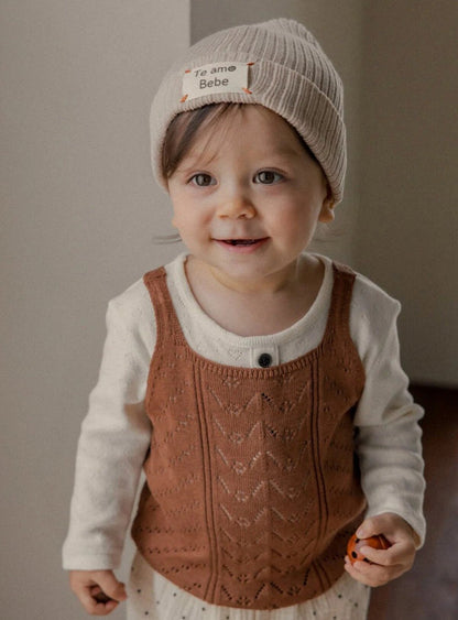 ベスト Hollow Jacquard Knitted Vest 透かし編み ジャガード ニットベスト【mh0012121】