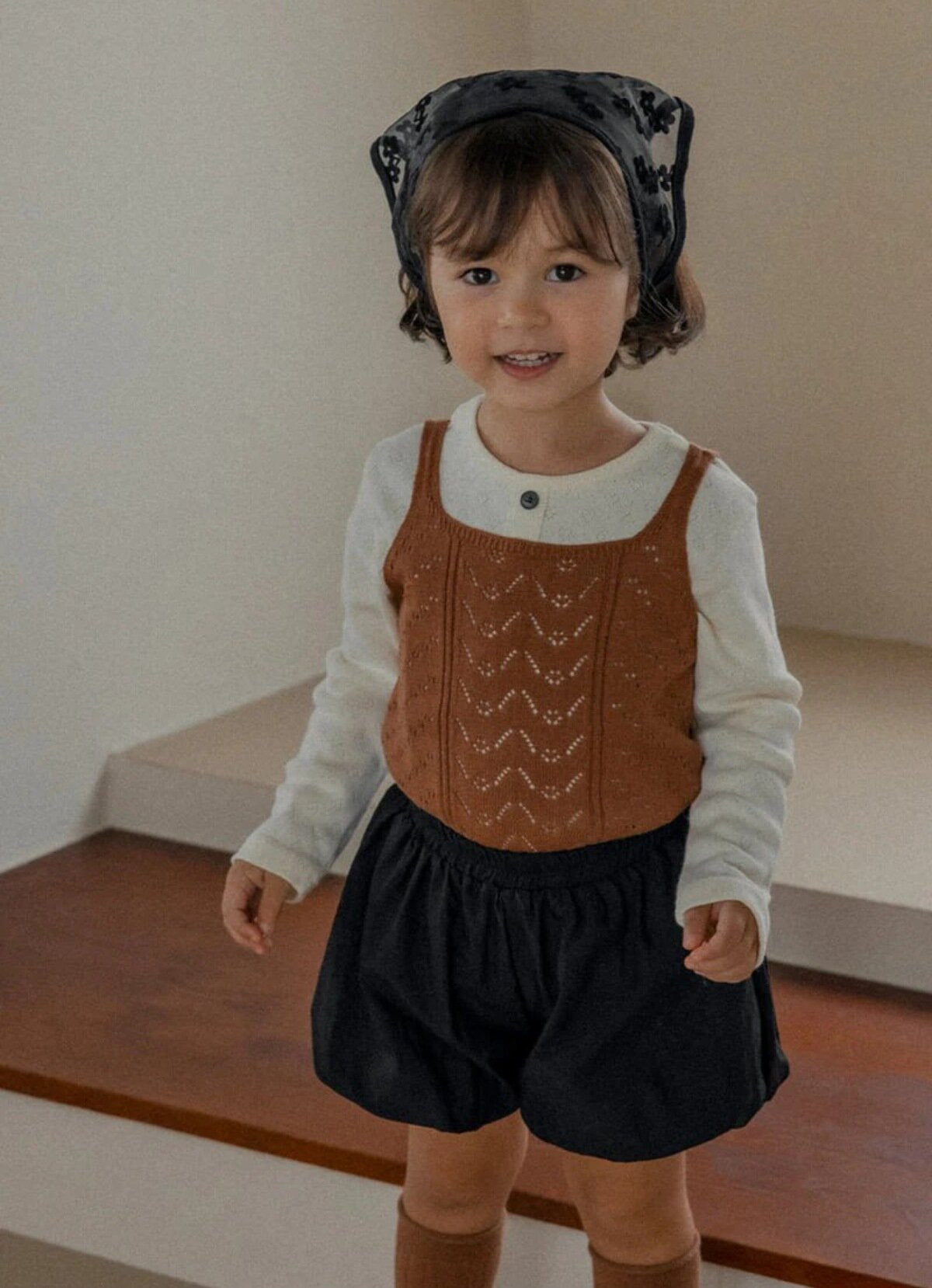 ベスト Hollow Jacquard Knitted Vest 透かし編み ジャガード ニットベスト【mh0012121】