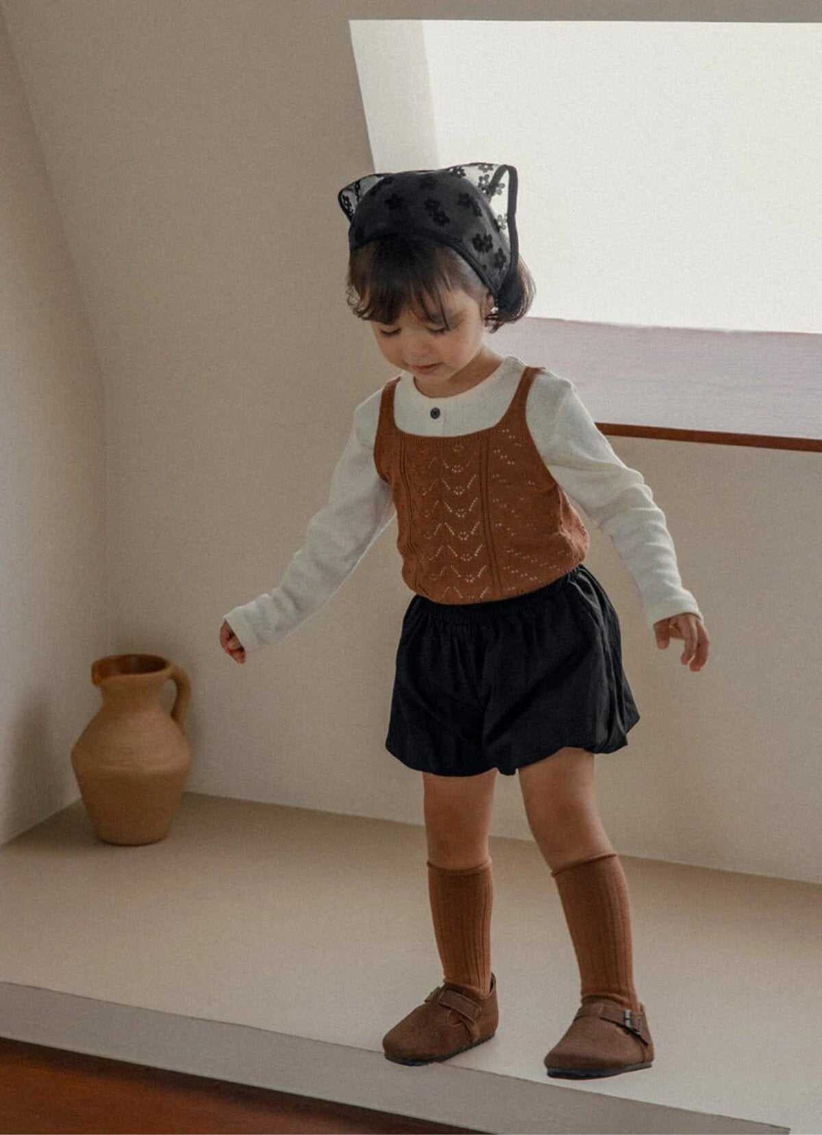 ベスト Hollow Jacquard Knitted Vest 透かし編み ジャガード ニットベスト【mh0012121】