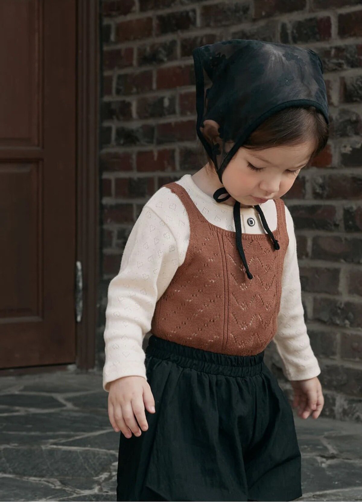 ベスト Hollow Jacquard Knitted Vest 透かし編み ジャガード ニットベスト【mh0012121】