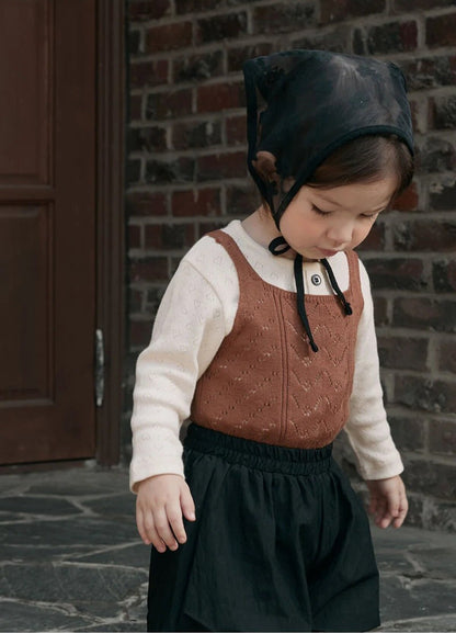 ベスト Hollow Jacquard Knitted Vest 透かし編み ジャガード ニットベスト【mh0012121】