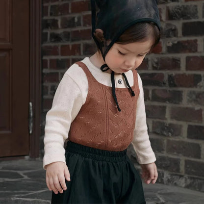 ベスト Hollow Jacquard Knitted Vest 透かし編み ジャガード ニットベスト【mh0012121】