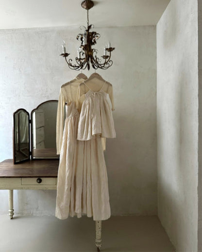 ノースリーブワンピース Jacquard Camisole Simple Dress ジャガード キャミソール ワンピース【mh0004722】