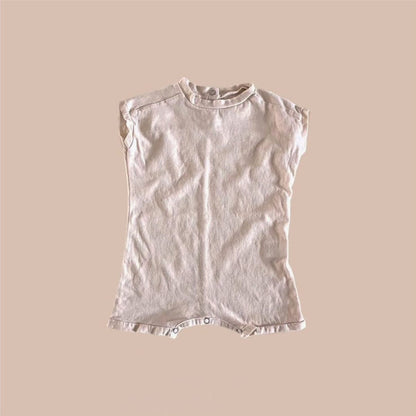 半袖ロンパース Light Apricot / 66cm シンプルベーシックノースリーブロンパース【mh0009986】