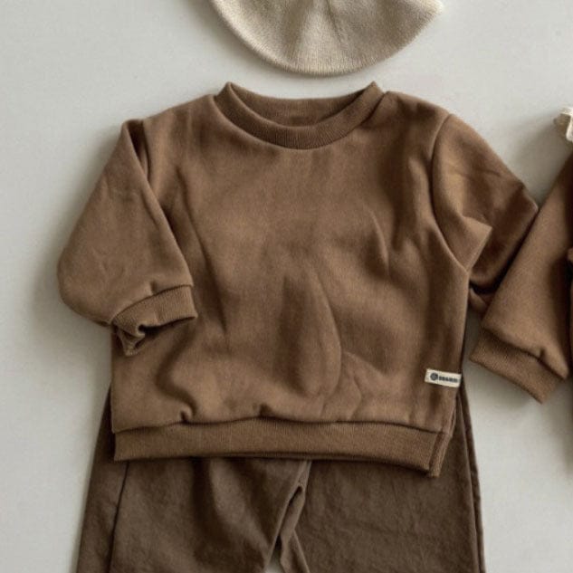 トレーナー・フーディ Light Brown / 73cm ベビートップス サイドスリットシンプル長袖スウェットシャツ【mh0009033】