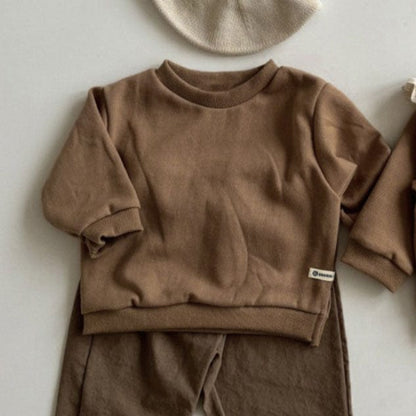トレーナー・フーディ Light Brown / 73cm ベビートップス サイドスリットシンプル長袖スウェットシャツ【mh0009033】