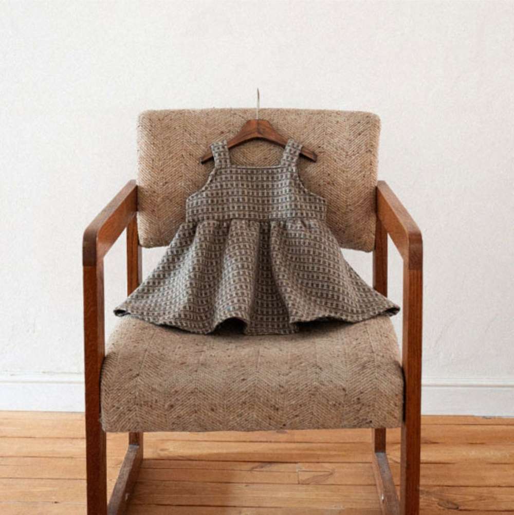 ノースリーブワンピース Light Coffee / 73cm キャミワンピース | ツイードチェック柄 | Aラインジャンパースカート【mh0011495】