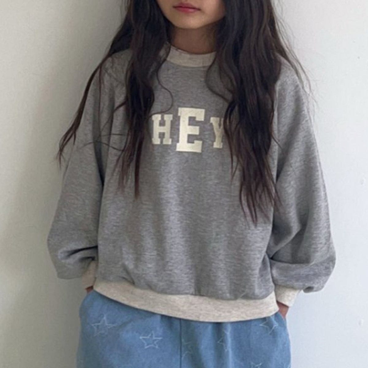 トレーナー・フーディ Light Gray / 90cm ロゴプリントクルーネックスウェットトレーナー【mh0011109】