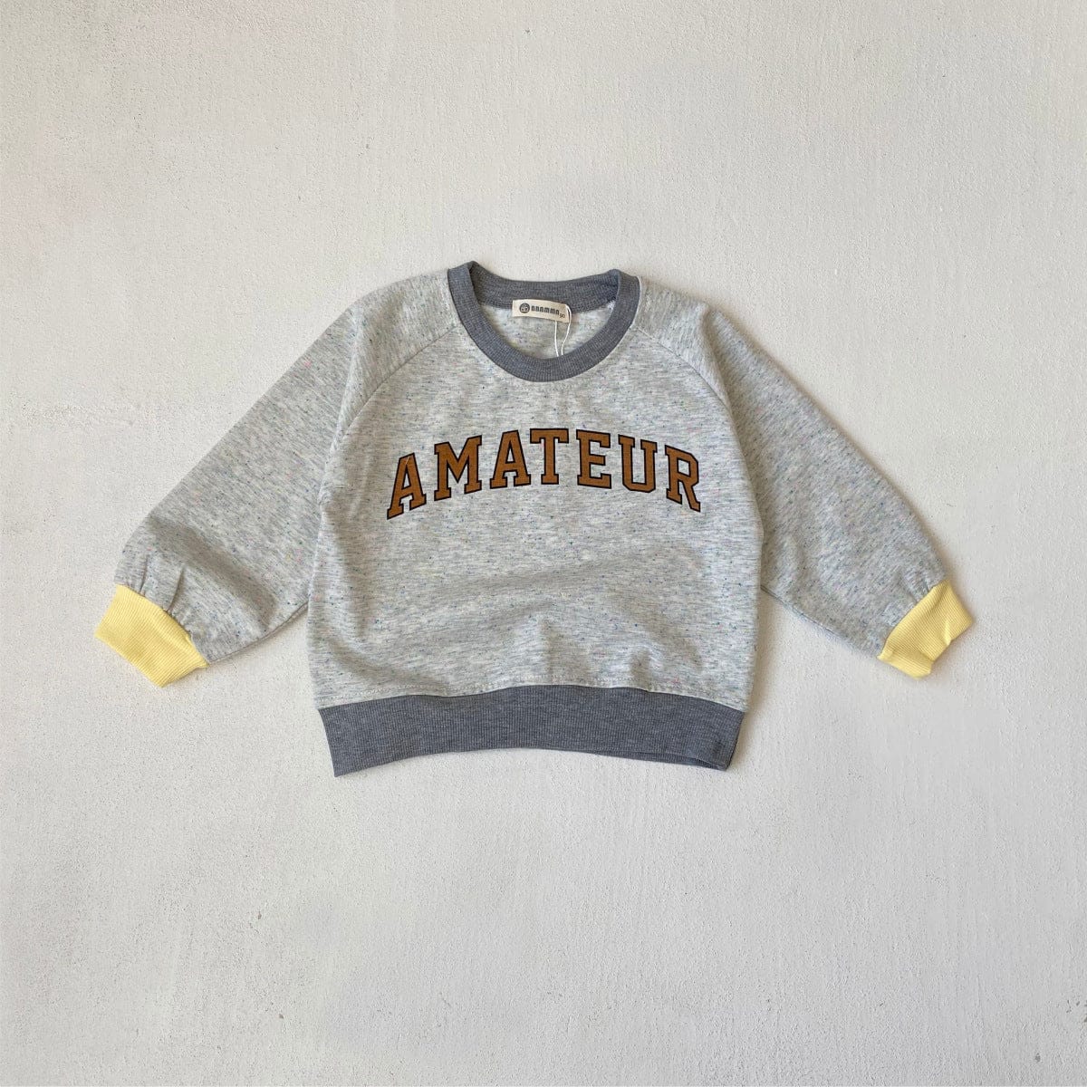 トレーナー・フーディ Light Gray / 90cm ロゴプリントパッチワークスウェットトレーナー【mh0011122】