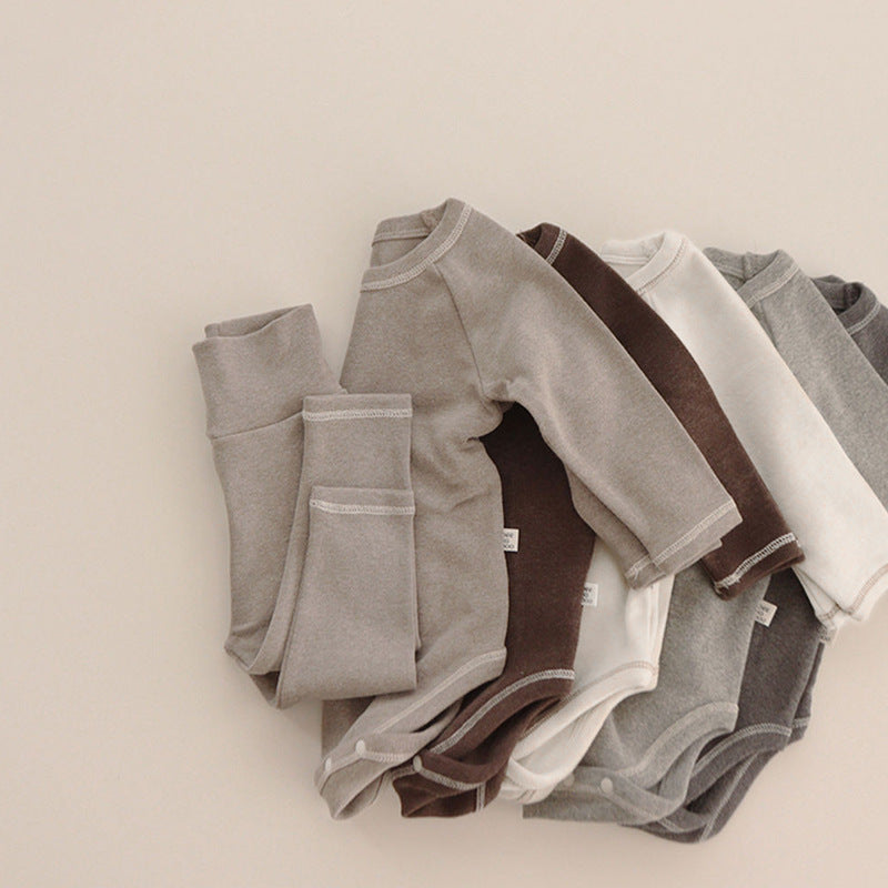 ロンパースセットアップ Long Sleeve Romper + Pants Bunny Ear Hat 長袖 ロンパース + ハイウェストパンツ うさ耳帽子