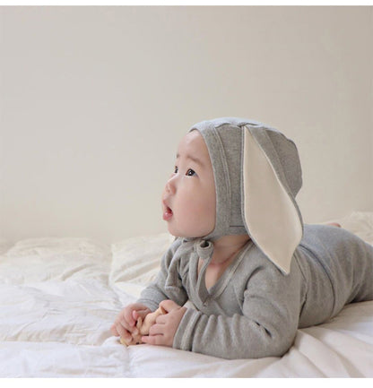 ロンパースセットアップ Long Sleeve Romper + Pants Bunny Ear Hat 長袖 ロンパース + ハイウェストパンツ うさ耳帽子