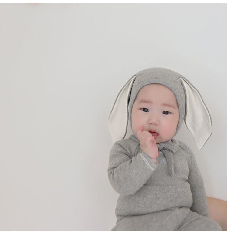ロンパースセットアップ Long Sleeve Romper + Pants Bunny Ear Hat 長袖 ロンパース + ハイウェストパンツ うさ耳帽子