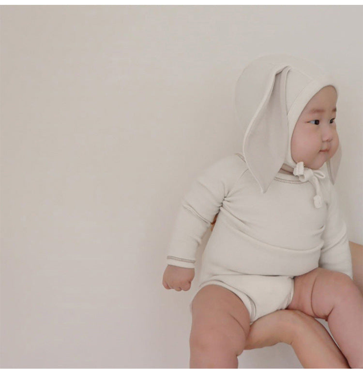ロンパースセットアップ Long Sleeve Romper + Pants Bunny Ear Hat 長袖 ロンパース + ハイウェストパンツ うさ耳帽子