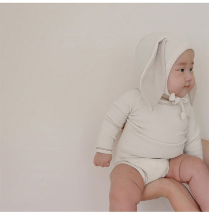 ロンパースセットアップ Long Sleeve Romper + Pants Bunny Ear Hat 長袖 ロンパース + ハイウェストパンツ うさ耳帽子