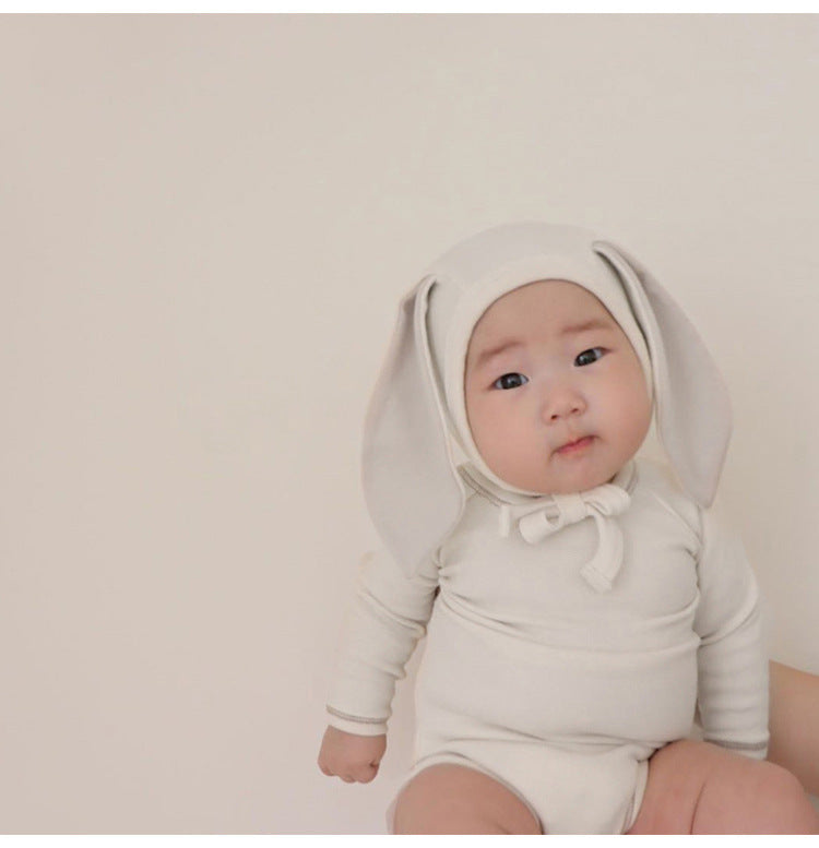 ロンパースセットアップ Long Sleeve Romper + Pants Bunny Ear Hat 長袖 ロンパース + ハイウェストパンツ うさ耳帽子
